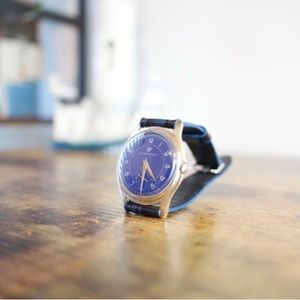 Girard Perregaux 1950's Vintage Men's Watch Blue Dial, Blue Leather Strap 38mm